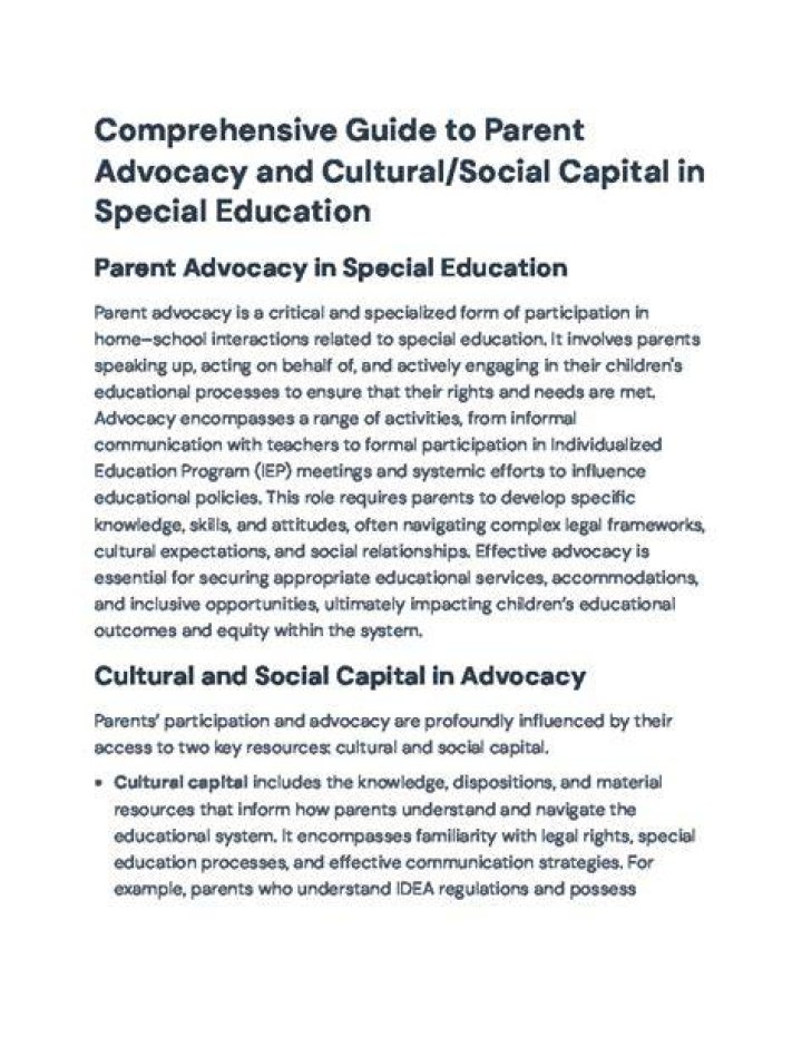 A Guide To Parent Advocacy And Support