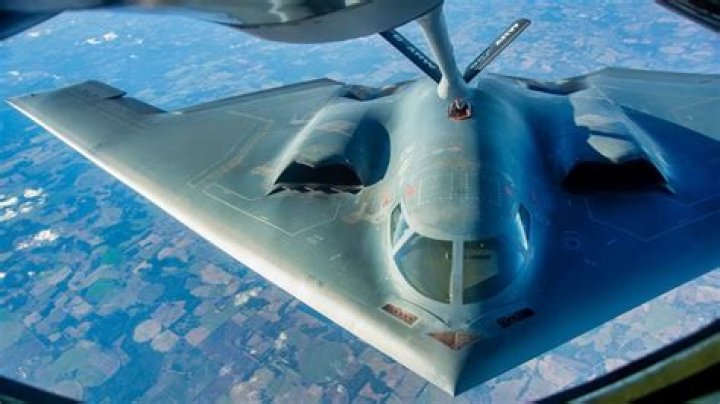 Incredible moment 1.6bn US stealth bomber with call-sign DEATH comes in to land at RAF base Th