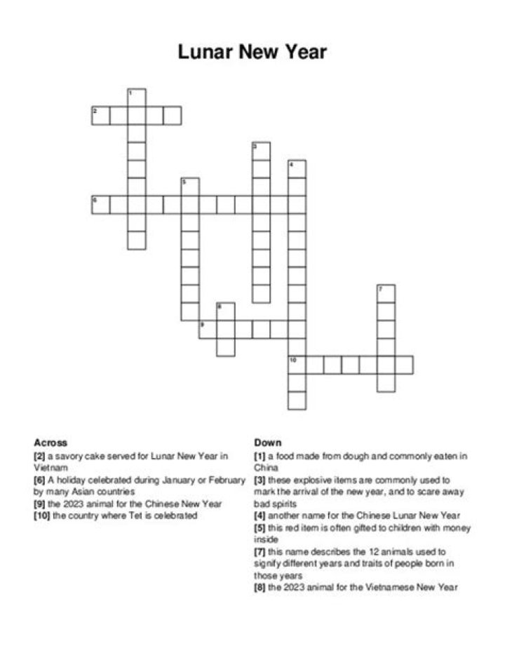 Vietnamese Lunar New Year Crossword Clue Universal